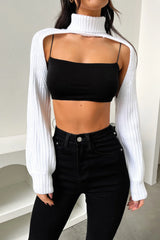 Evie Turtleneck Shrug - White