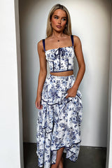 Joy Maxi Skirt - Blue Floral