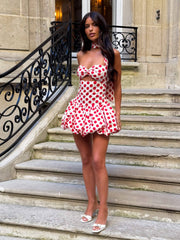 HAYLEY MINI DRESS RED POLKA DOT