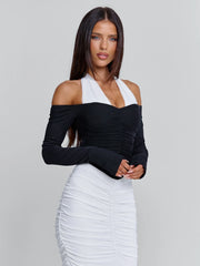 TAHITI MAXI DRESS WHITE/BLACK