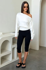Tovah Off Shoulder Long Sleeve Knit - White