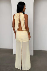 Milly Halter Neck Maxi Dress - Yellow