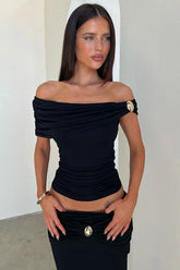 Malika Off-Shoulder Top - Black