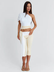 LINDAY CROP TOP WHITE AND CREAM