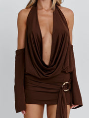 CELINA MINI DRESS CHOCOLATE
