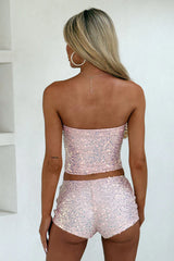 Valerie Sequin Shorts - Baby Pink