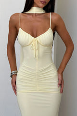 Rosie Mesh Maxi Dress - Baby Yellow