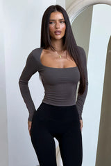 Andre Long Sleeve Top - Charcoal