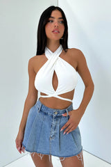 Jena Crop - White