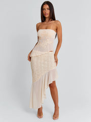 VICTOREA MIDI SKIRT CREAM