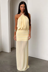 Milly Halter Neck Maxi Dress - Yellow