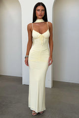 Rosie Mesh Maxi Dress - Baby Yellow