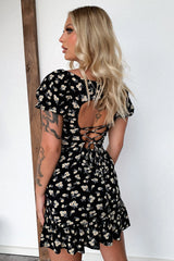 Regina Dress - Black Floral