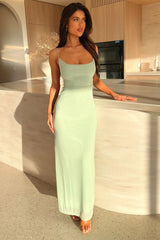 Nadine Lace-Up Back Maxi Dress - Sage