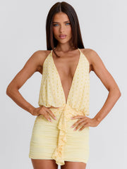 FINA MINI DRESS YELLOW POLKA DOT