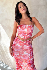 Zari Crop - Red Floral