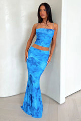 Ryleigh Crop - Blue Floral