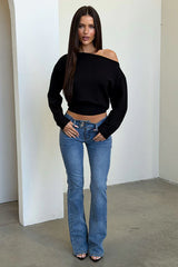 Tovah Off Shoulder Long Sleeve Knit - Black