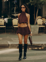 ANAHI MINI SKIRT CHOCOLATE