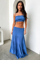 Selina Tiered Maxi Skirt - Royal Blue