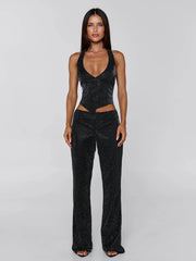 MARIAIS PANT BLACK SPARKLE