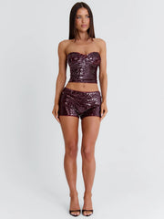 ALIZA SHORTS BURGUNDY