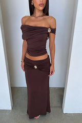 Malika Maxi Skirt - Brown