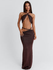 RAI MAXI SKIRT CHOCOLATE