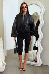 Damon Faux Leather Jacket - Black