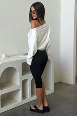Tovah Off Shoulder Long Sleeve Knit - White