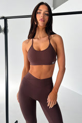 Kamari Open Back Sports Bra - Brown