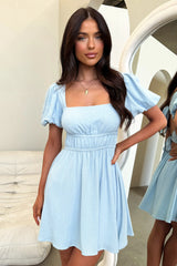 Whitney Mini Dress - Baby Blue