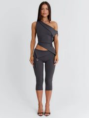 JULIETT CROP TOP DARK GREY