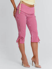 LENNIX CAPRI PANT RED GINGHAM