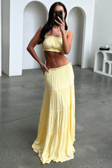 Selina Tiered Maxi Skirt - Yellow