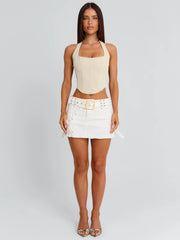 NOVAI MINI SKIRT WHITE
